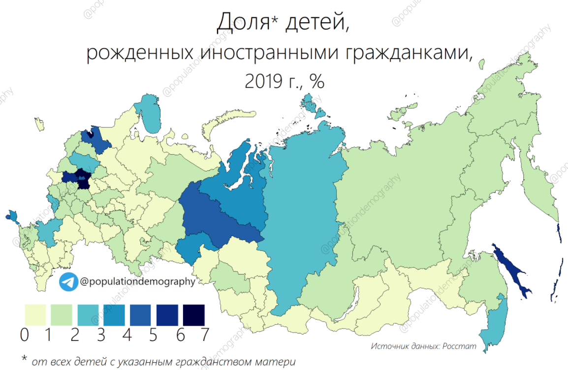 В каких регионах рождаемости наибольший